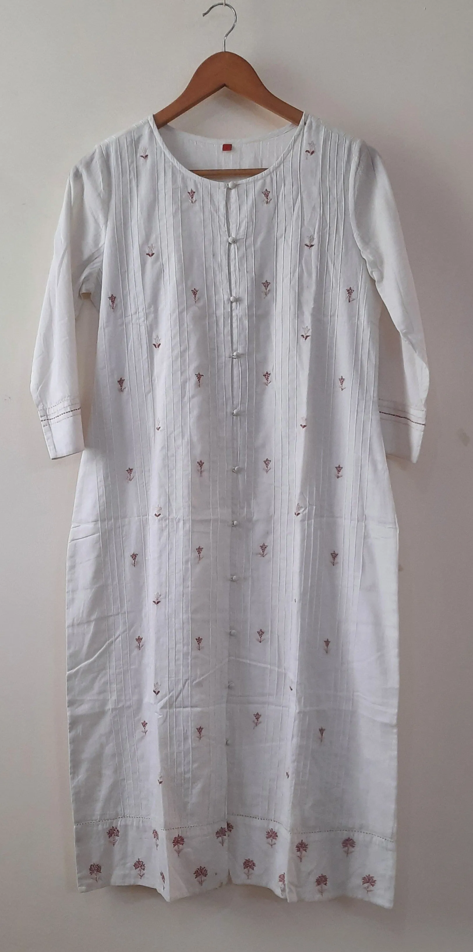Tulip embroidered button down kurta