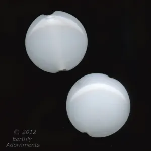 Vintage opaque opal glass disk-shaped beads 16mm. Japan. pkg of 4. b11-bw-0967