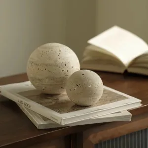 Vintage Travertine Marble Sphere for Home Decoration