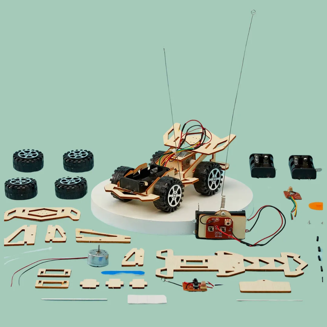 Wood Race Car DIY Kit: Radio controlled Car