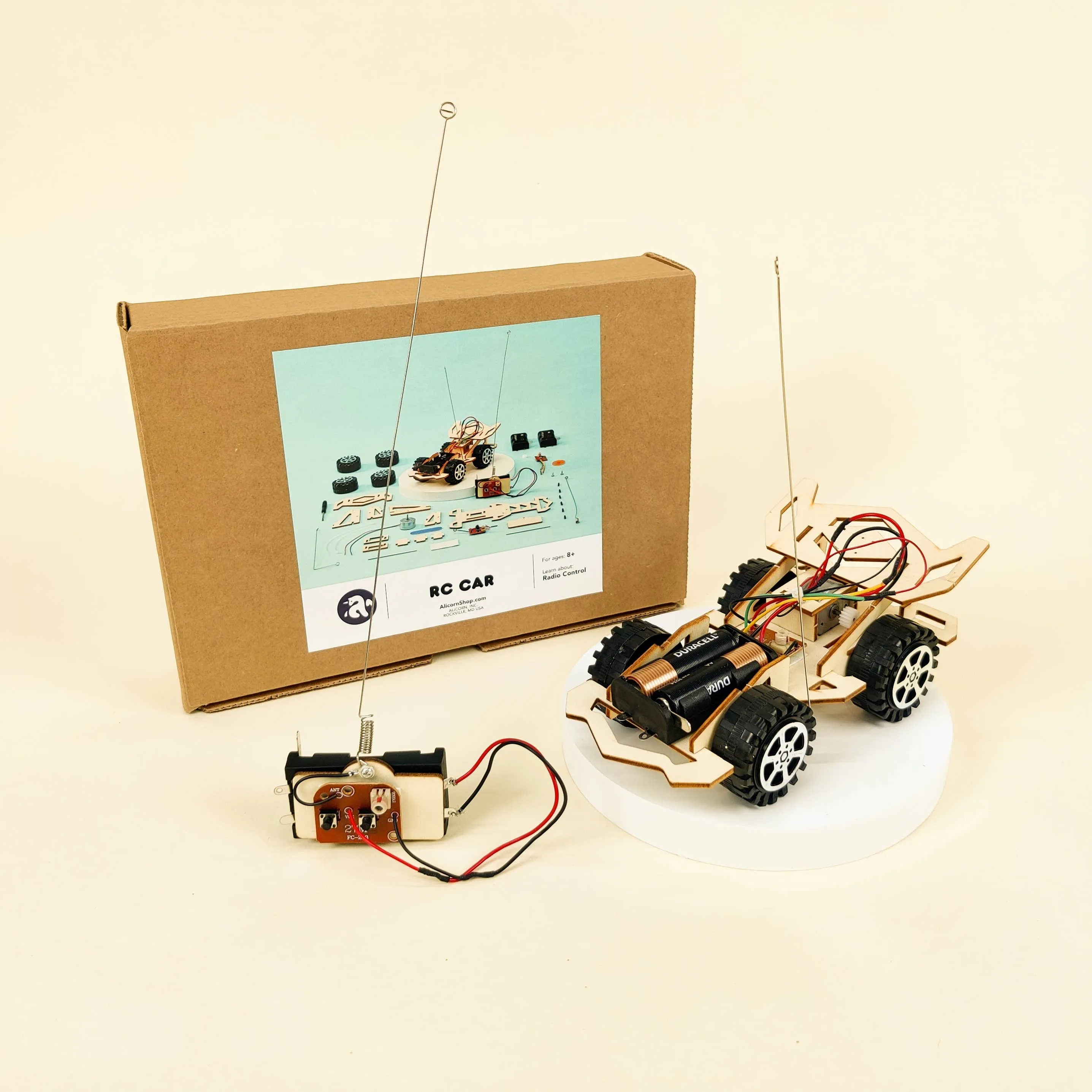 Wood Race Car DIY Kit: Radio controlled Car