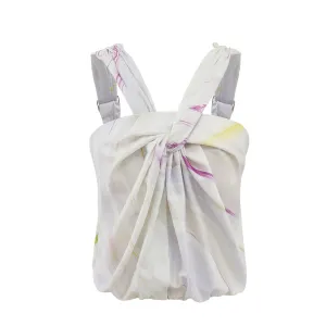 Wrap Halter Top - Marble Lilac Print